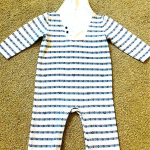 Janie and Jack Striped Nautical Preppy Seaside Collared Romper Size 12-18 Months